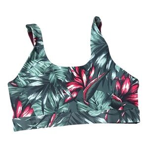 Lole Tropical Print Sports Bra - Green and Red
